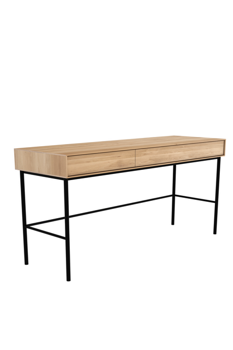 Varnished Oak 2-Drawer Desk | Ethnicraft Whitebird | Oroa.com