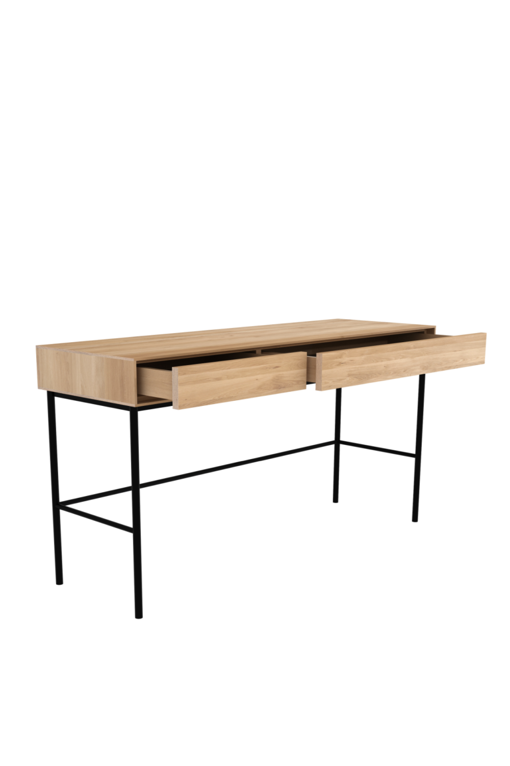 Varnished Oak 2-Drawer Desk | Ethnicraft Whitebird | Oroa.com