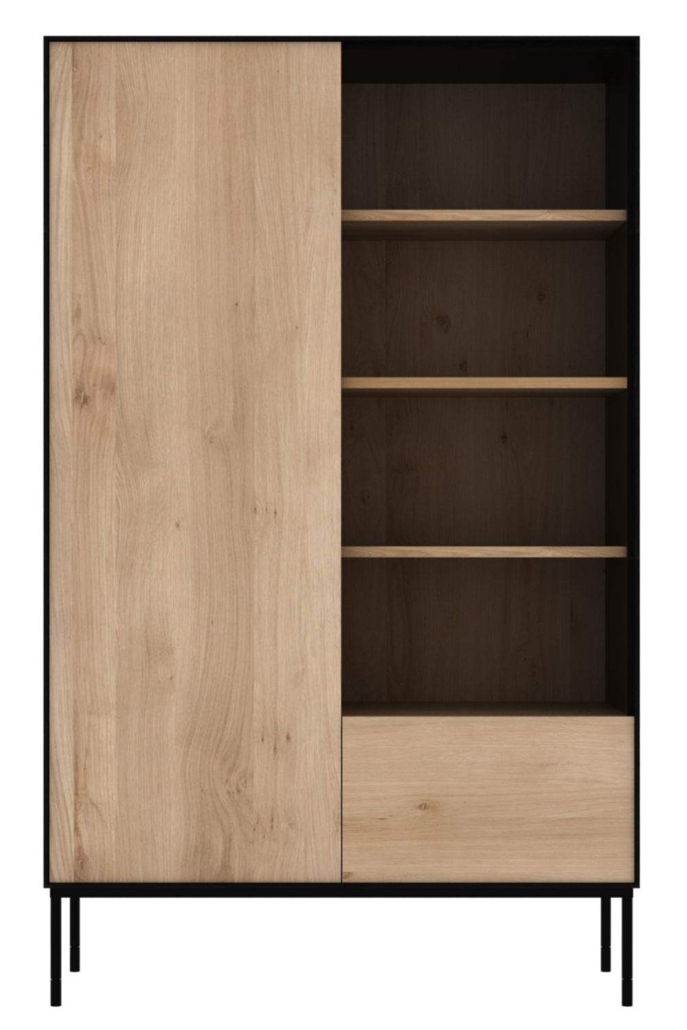 1-Door Oak Wood Cabinet | Ethnicraft Blackbird | OROA