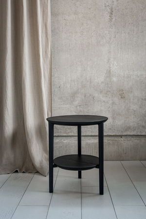 Circular Tiered Black Oak Side Table | Ethnicraft Bok | Oroa.com