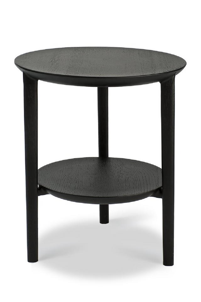 Circular Tiered Black Oak Side Table | Ethnicraft Bok | Oroa.com
