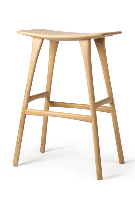 Wooden Backless Barstool | Ethnicraft Osso | Oroa.com
