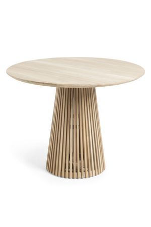   Round Teak Wood Pedestal Dining Table L | Oroa.com