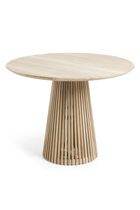   Round Teak Wood Pedestal Dining Table L | Oroa.com