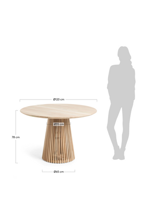   Round Teak Wood Pedestal Dining Table L | Oroa.com