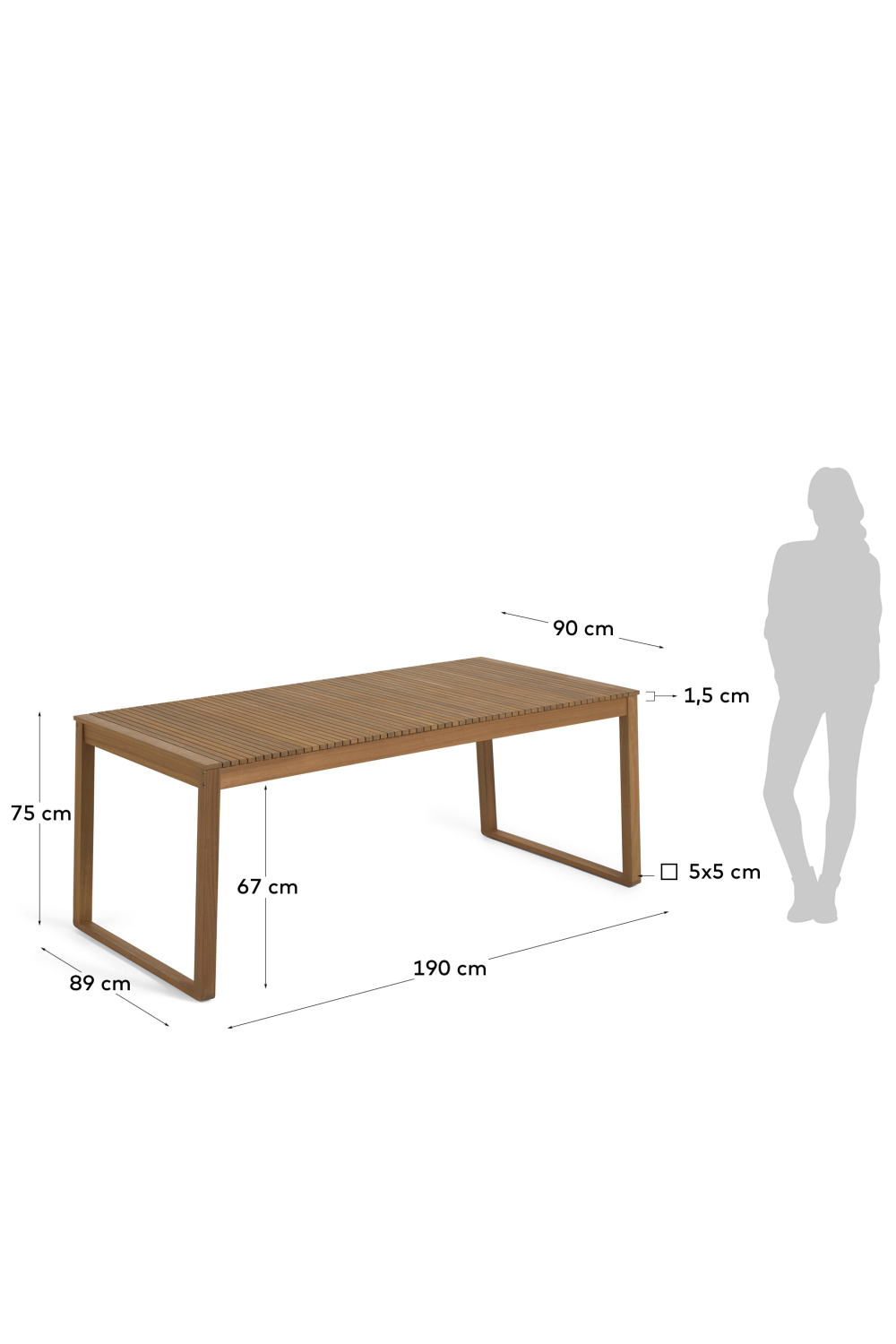 Solid Acacia Garden Table | La Forma Emili | Oroa.com