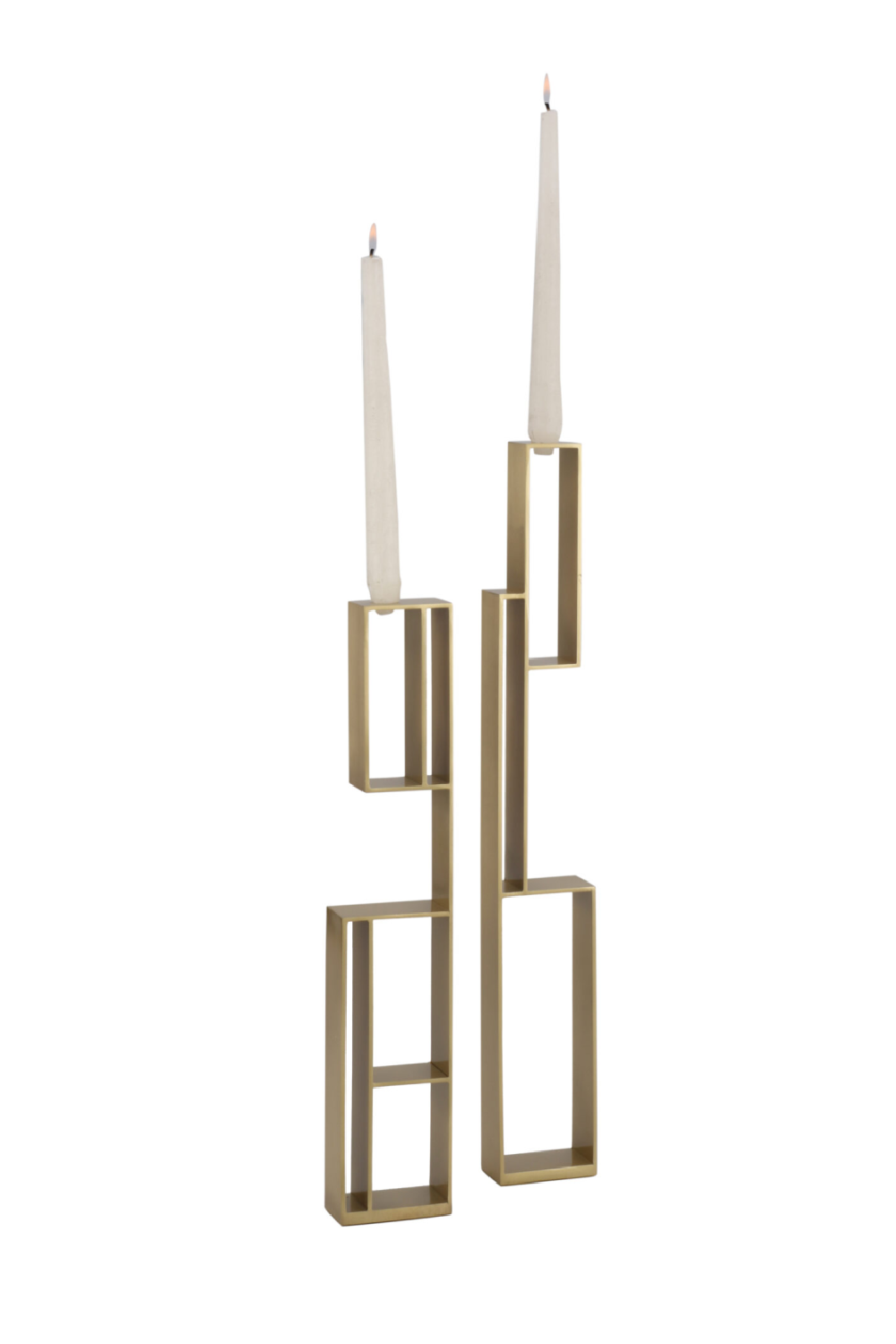 Brushed Brass Finish Metal Candle Holders | Liang & Eimil Veneton | Oroa.com