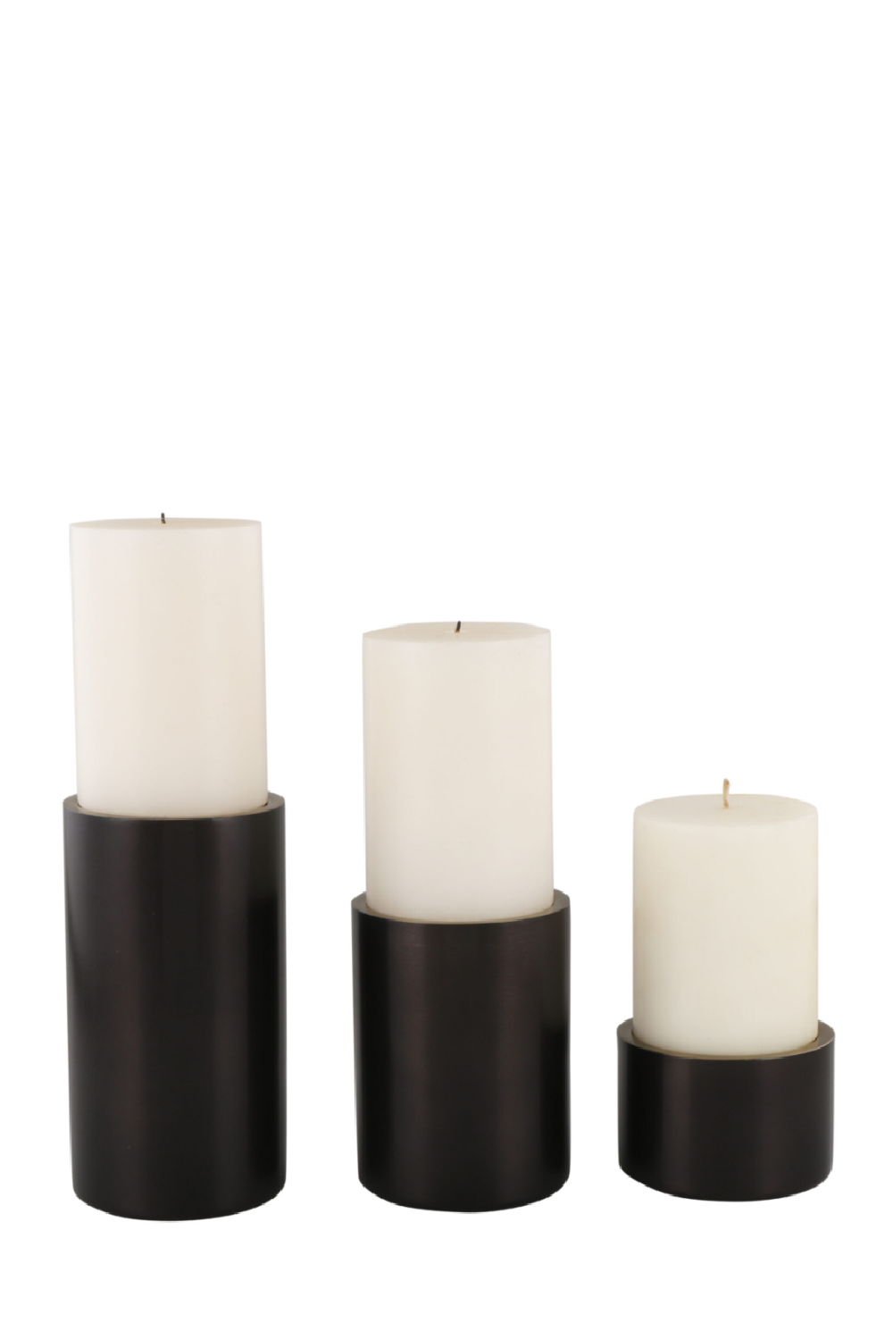 Brushed Black & Gold Metal Candle Holders Set | Liang & Eimil Curtis | Oroa.com