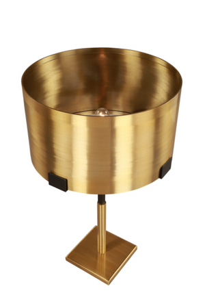 Round Brushed Brass Table Lamp | Liang & Eimil Hamilton | OROA.com