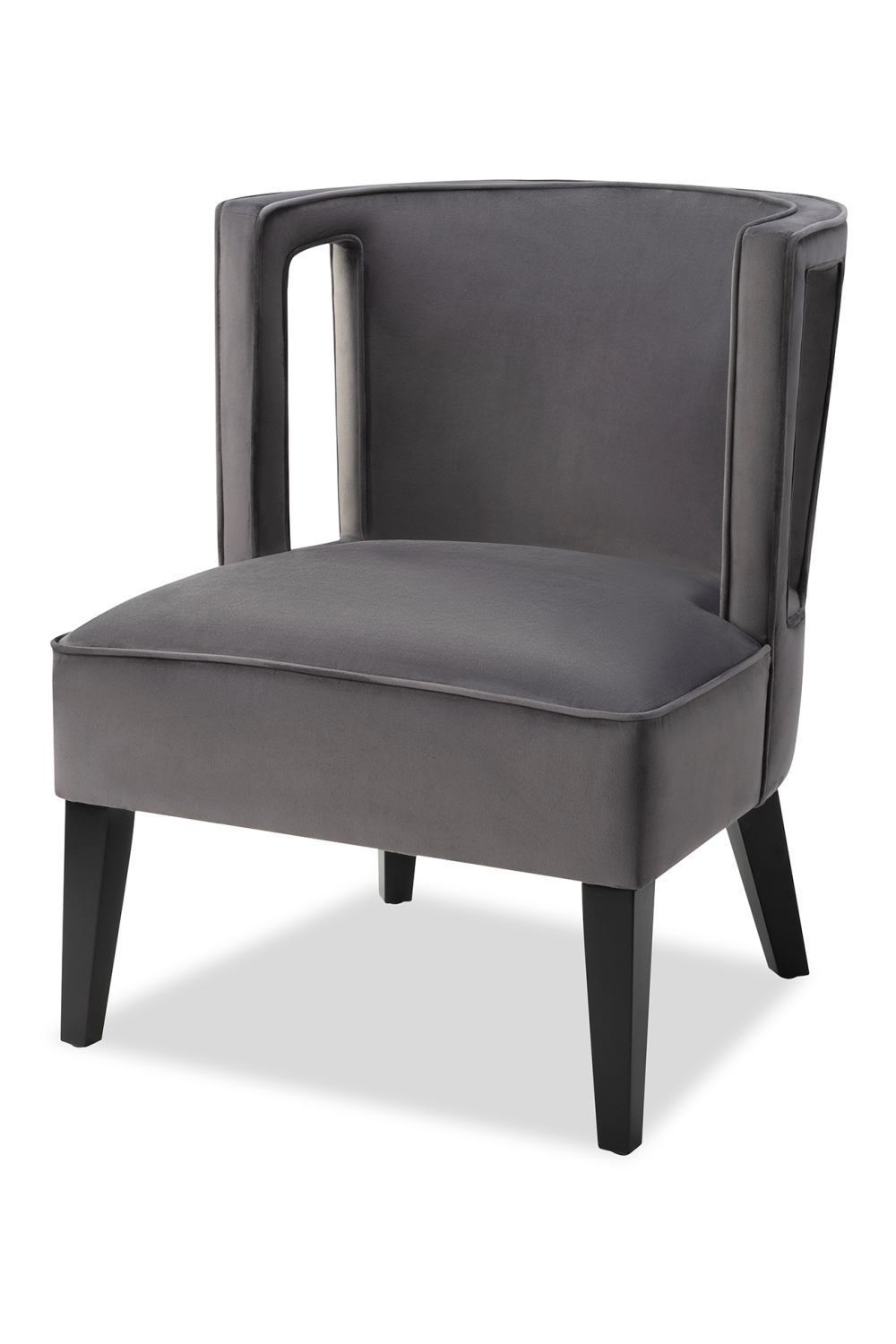 Gray Velvet Curved Back Occasional Chair | Liang and Eimil Cara | OROA