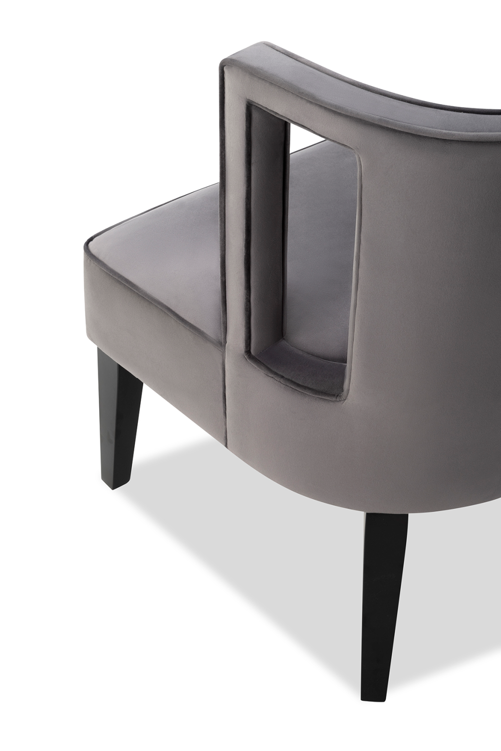 Gray Velvet Curved Back Occasional Chair | Liang and Eimil Cara | OROA