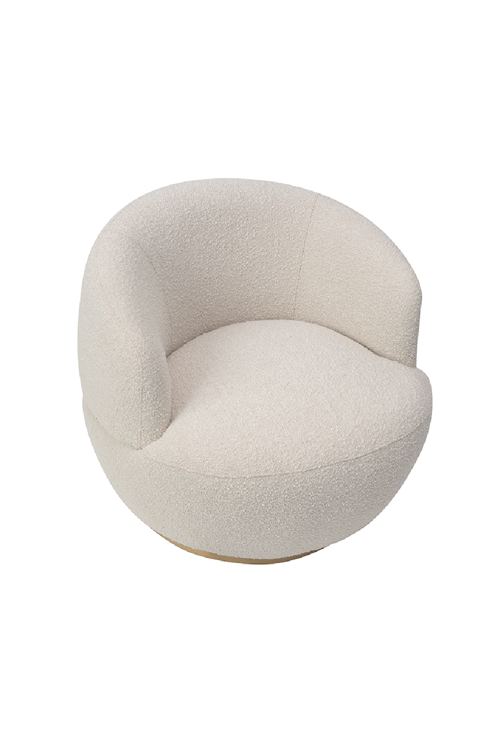 Round White Bouclé Swivel Chair | Liang & Eimil Vitale | OROA.com