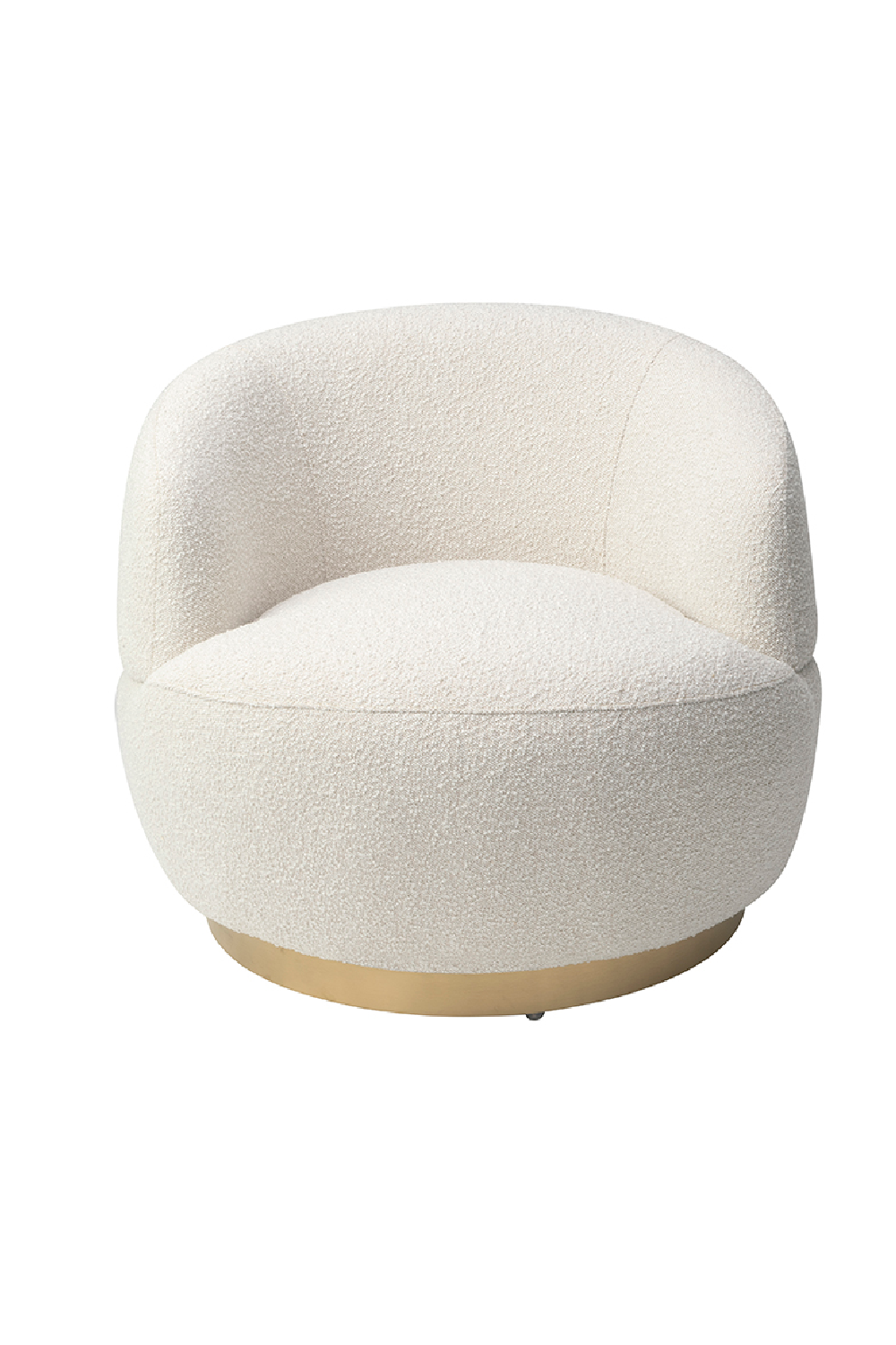 Round White Bouclé Swivel Chair | Liang & Eimil Vitale | OROA.com