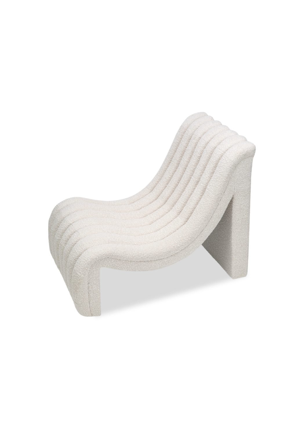 White Bouclé Curved Occasional Chair | Liang & Eimil Flex | OROA
