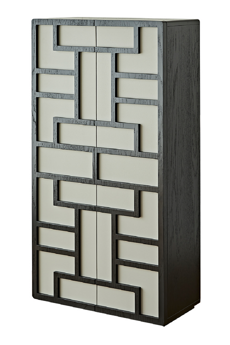 Gray Embossed Leather Cabinet | Liang & Eimil Kamako | OROA.com