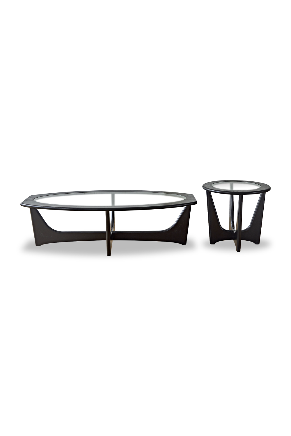 Glass Top Black Wooden Coffee Table | Liang & Eimil Sculpto | OROA.com