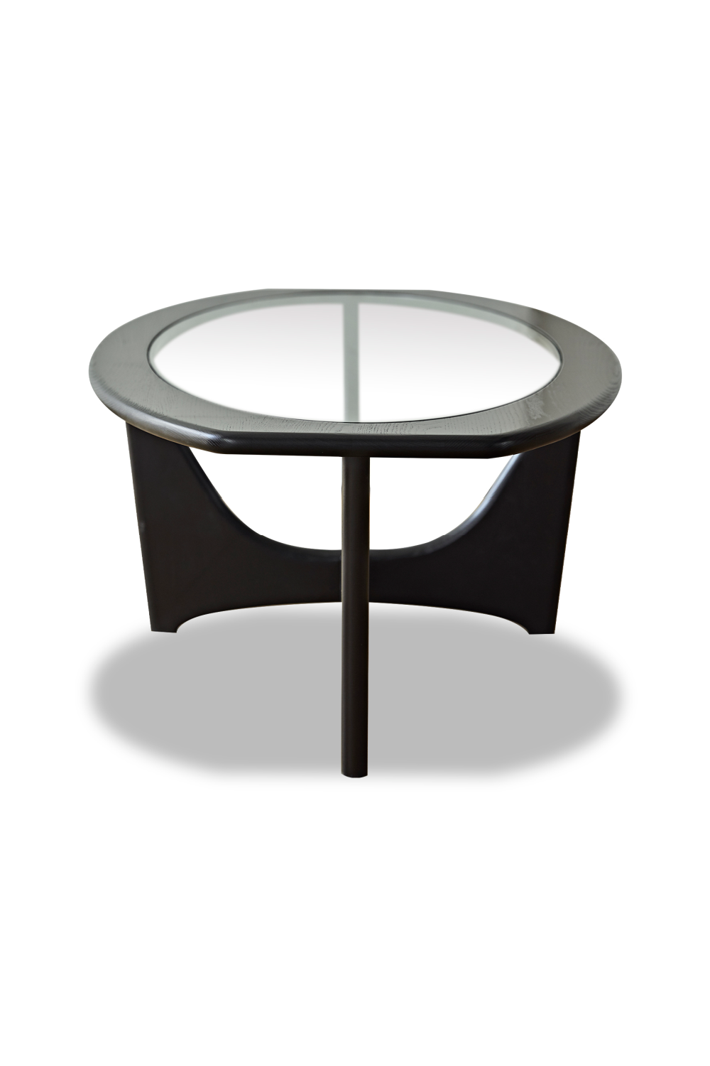 Glass Top Black Wooden Coffee Table | Liang & Eimil Sculpto | OROA.com