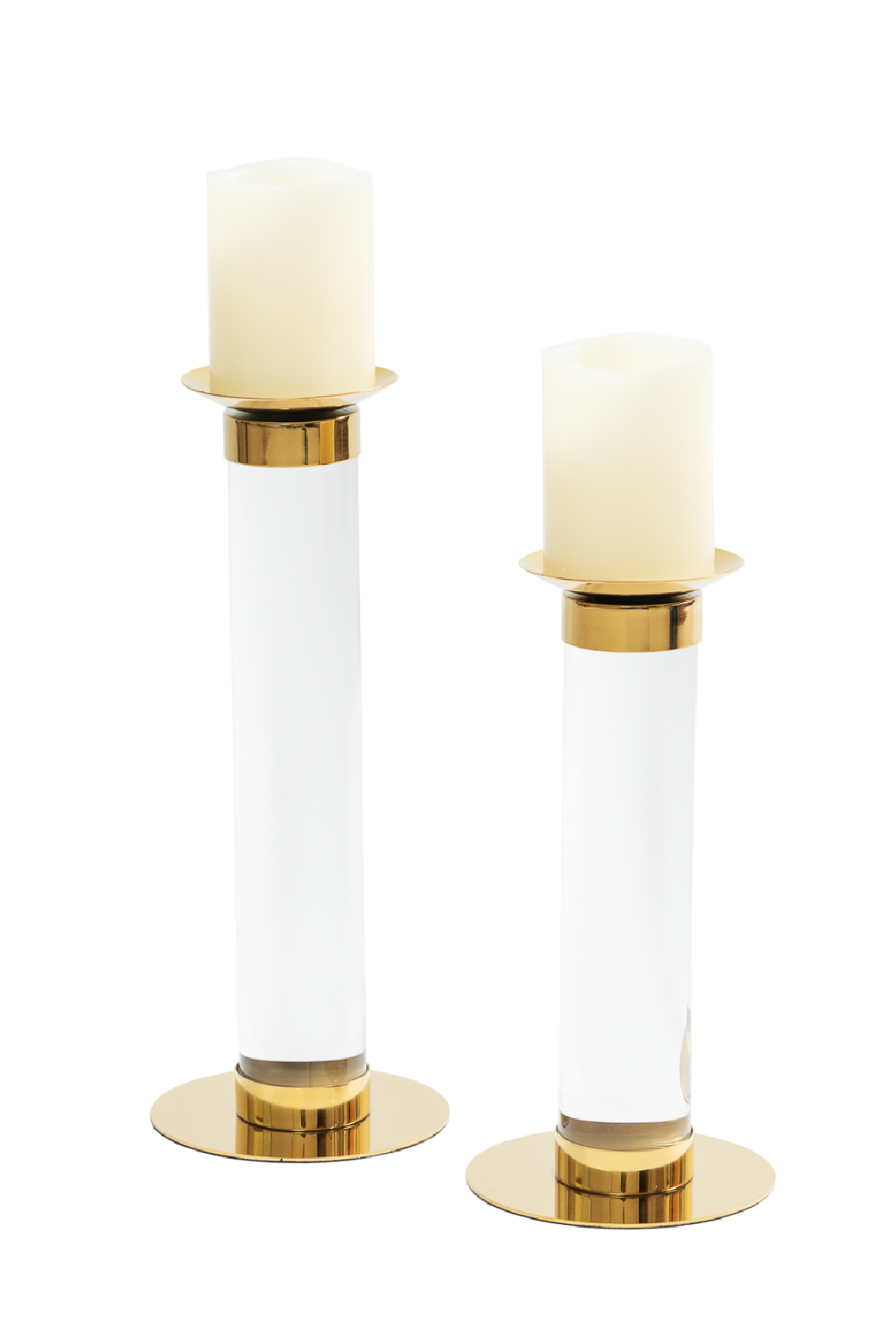 White Gold Pillar Candle Holder (L) | Liang & Eimil | Oroa.com