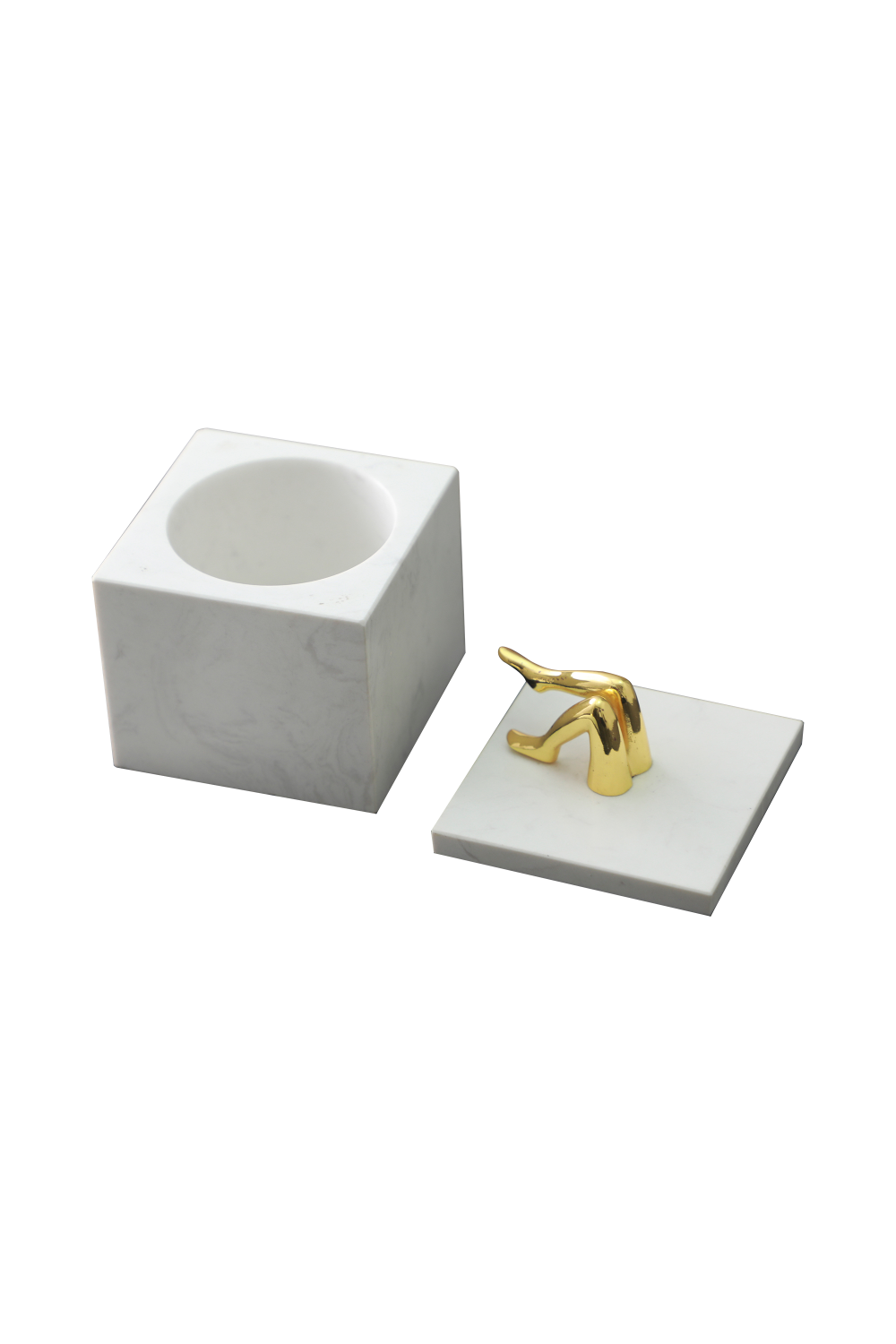 White Marble Gold Handle Box | Liang & Eimil Phoenix | OROA.com