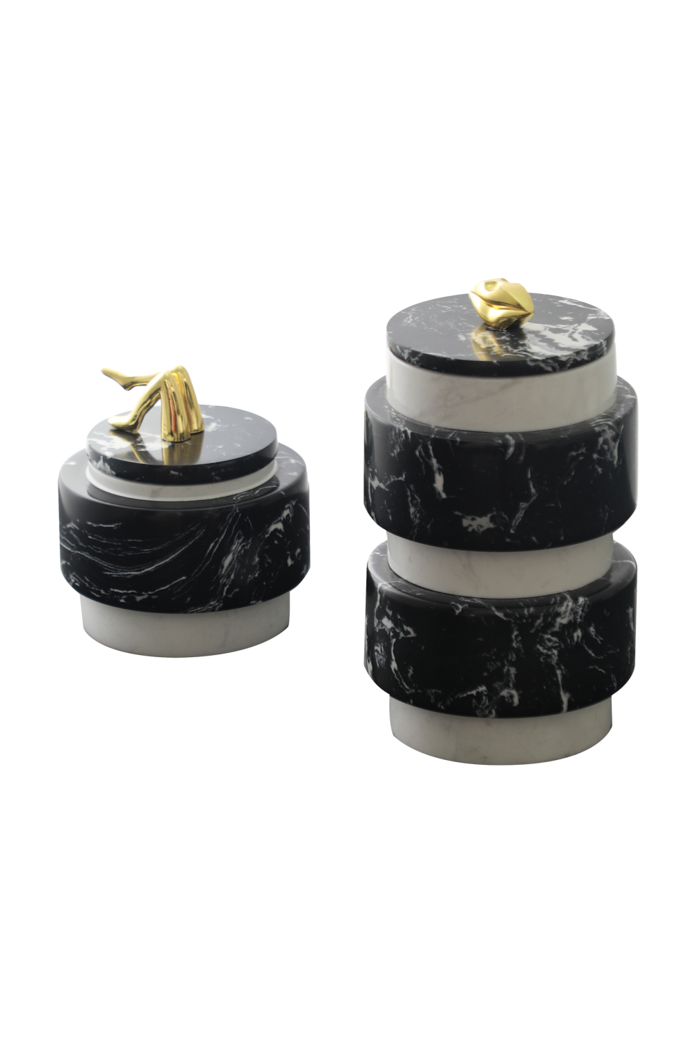 Black Marble Gold Accent Jar | Liang & Eimil Alder | OROA.com