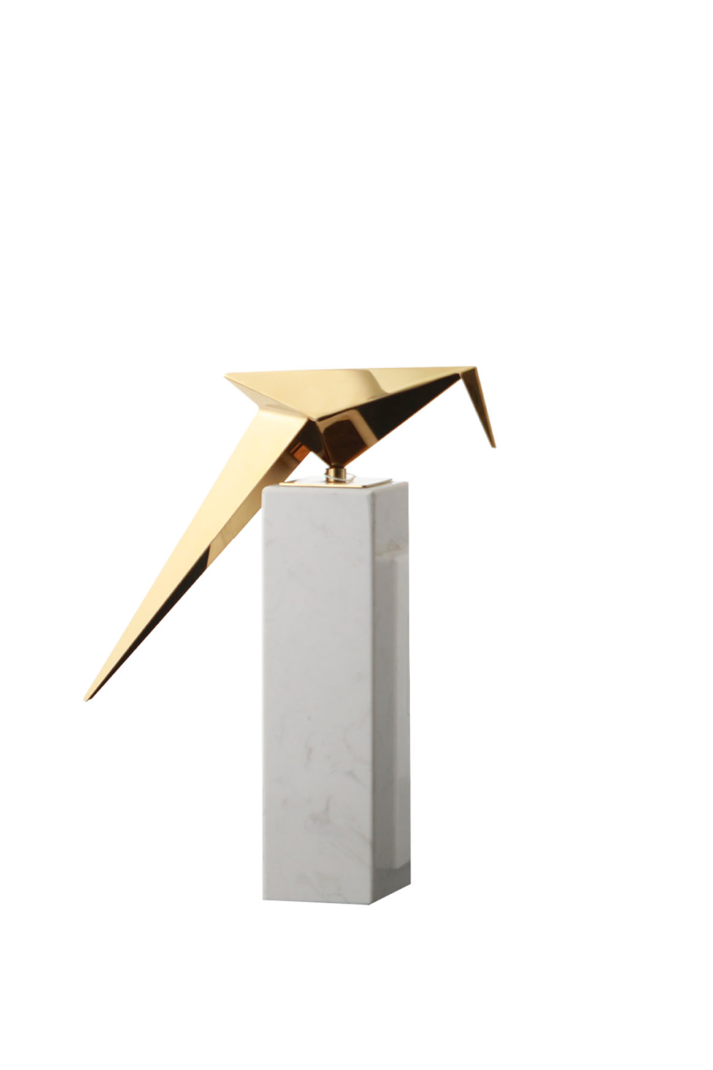 White Marble Brass Bird Sculpture (L) | Liang & Eimil Alma | OROA.com