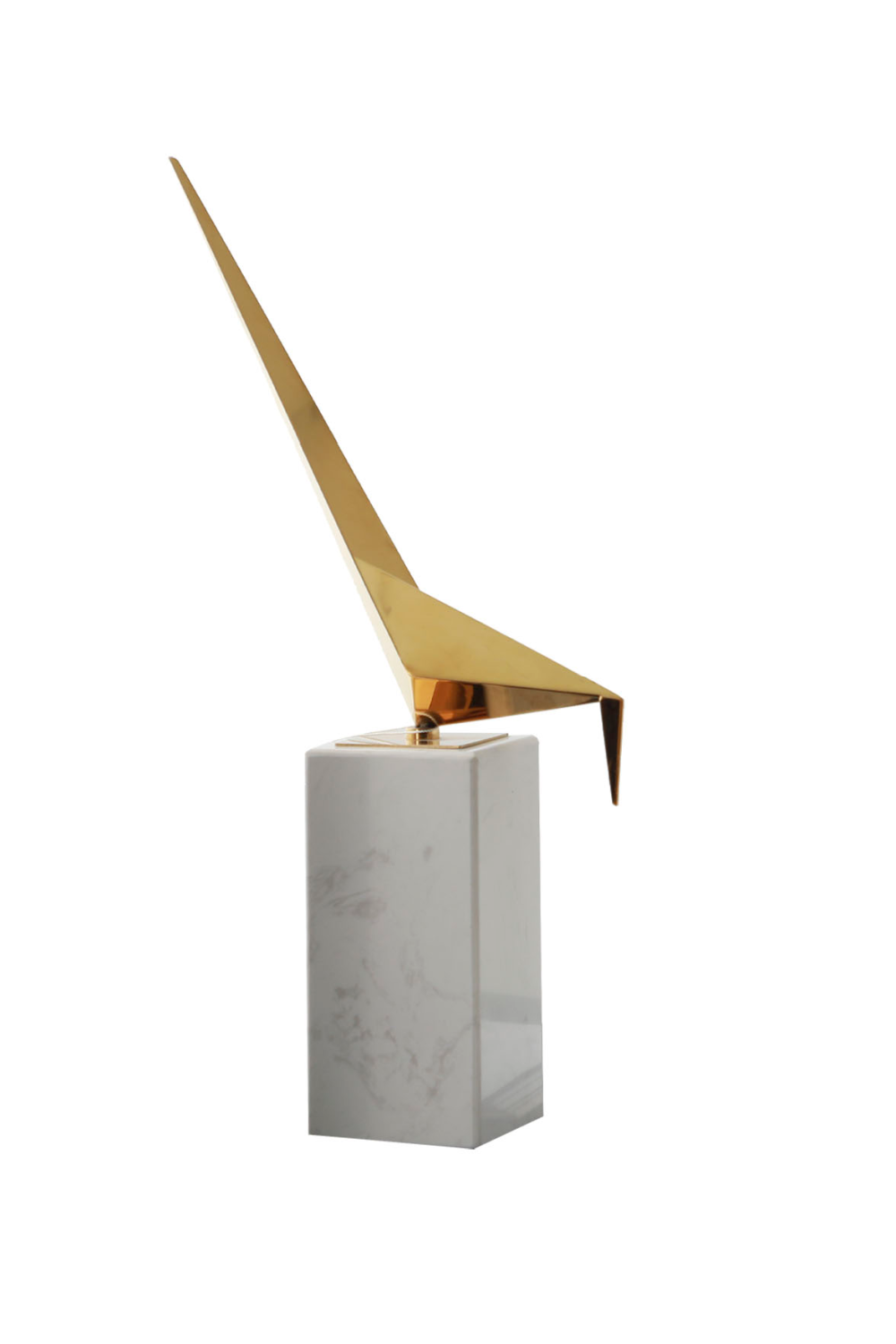 White Marble Brass Bird Sculpture (S) | Liang & Eimil Alma | OROA.com