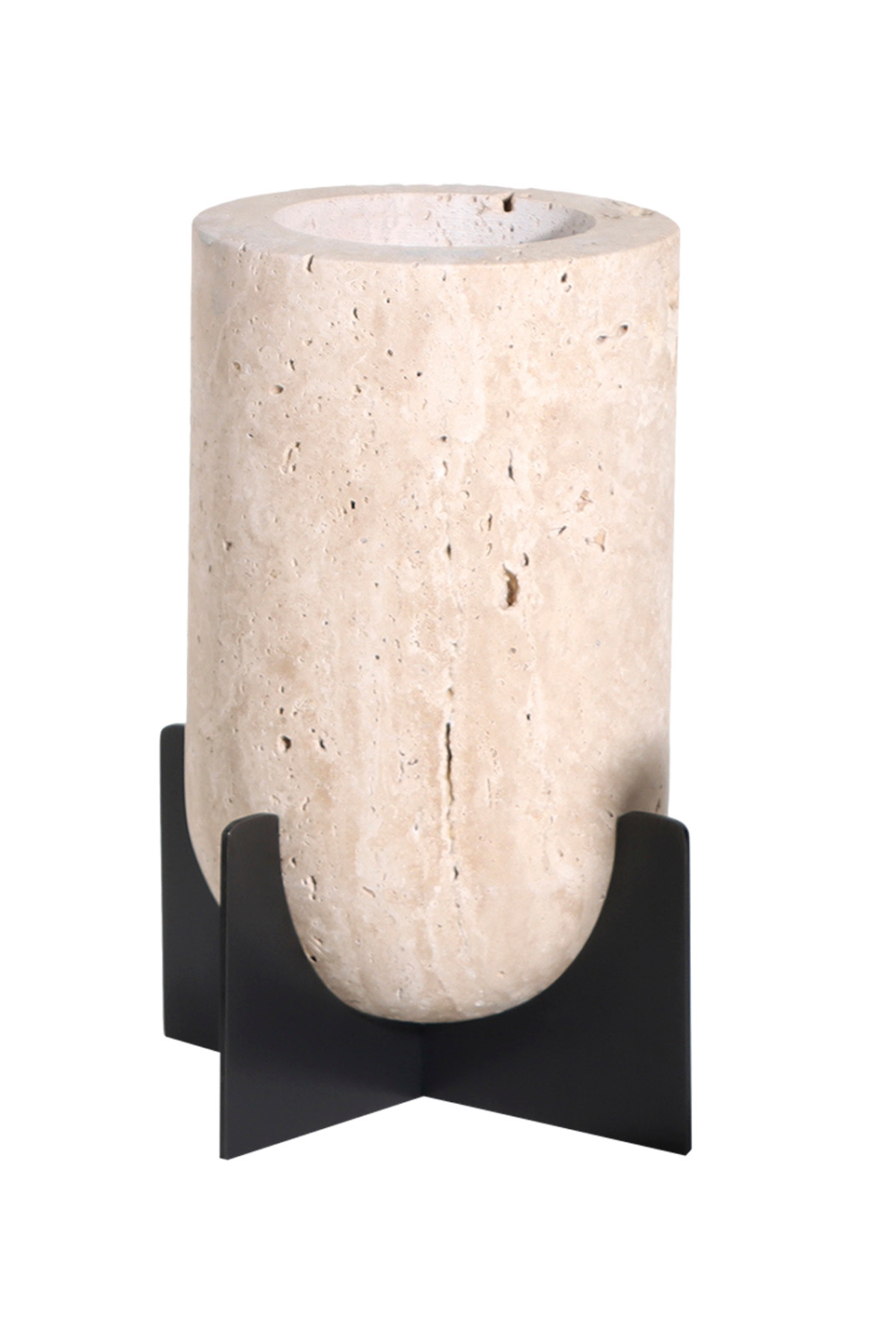 Beige Marble Cylindrical Candle Holder | Liang & Eimil Berkley | Oroa.com