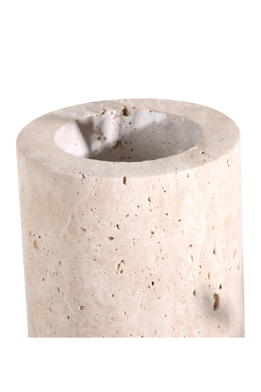 Beige Travertine Cylindrical Candle Holder | Liang & Eimil Berkley | Oroa.com