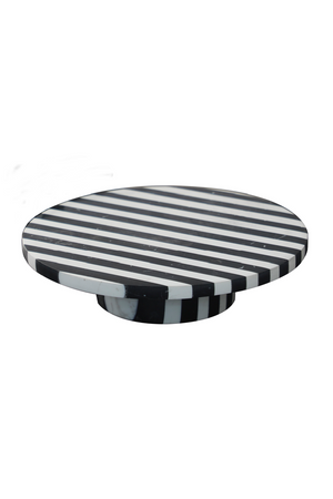 Stripes Marble Round Tray | Liang & Eimil Monochrome | Oroa.com