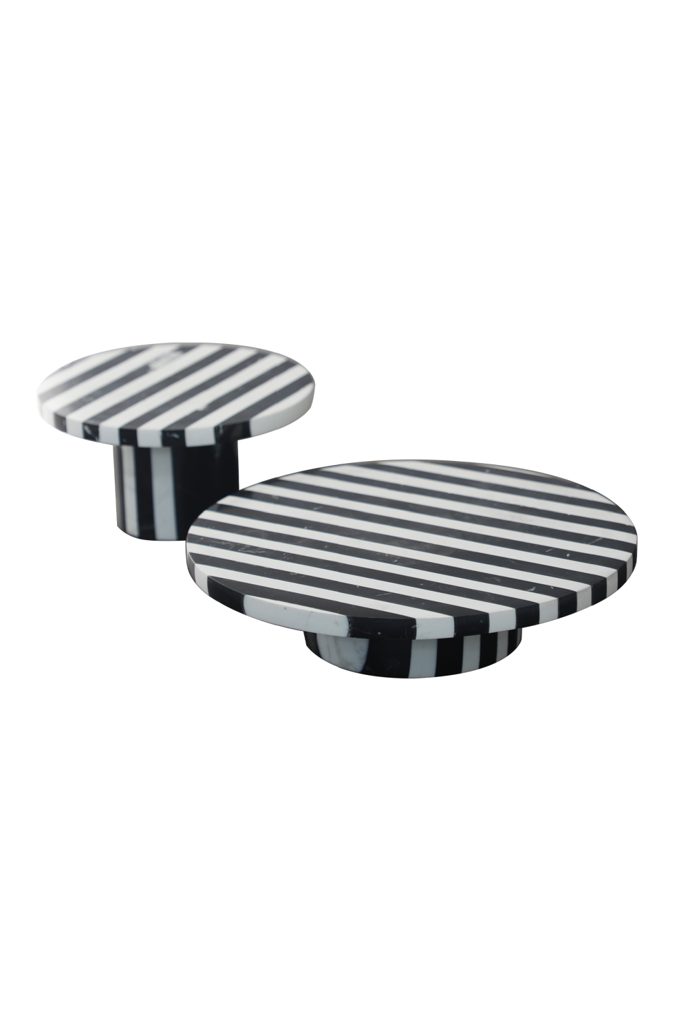 Stripes Marble Round Tray | Liang & Eimil Monochrome | Oroa.com