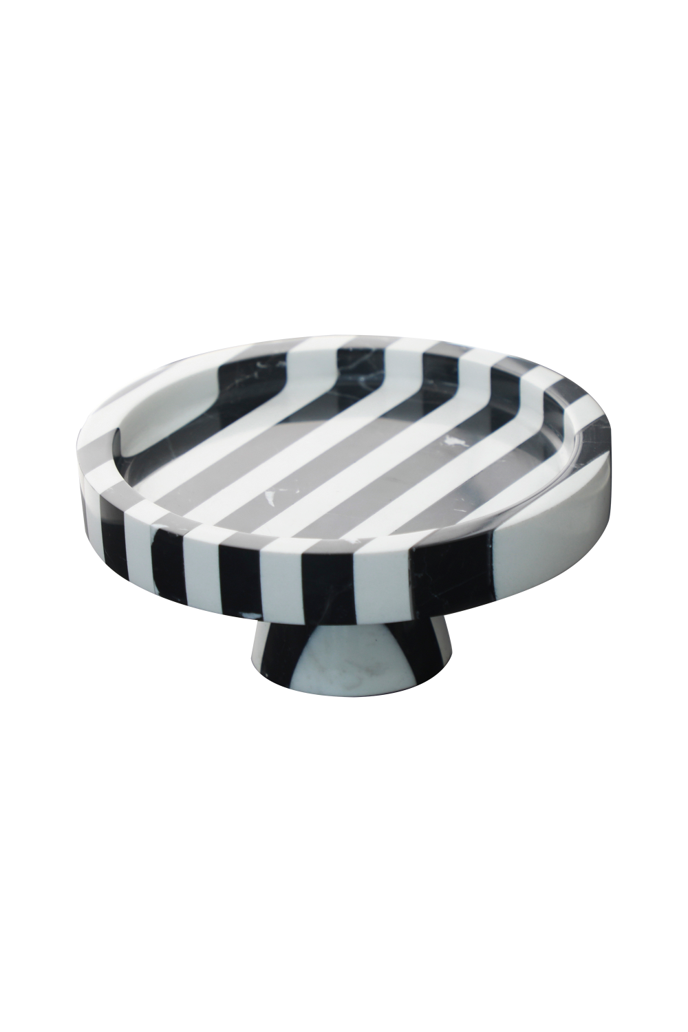 Stripes Marble Round Tray | Liang & Eimil Monochrome | Oroa.com