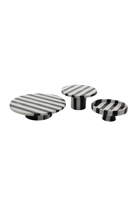 Stripes Marble Round Tray | Liang & Eimil Monochrome | Oroa.com