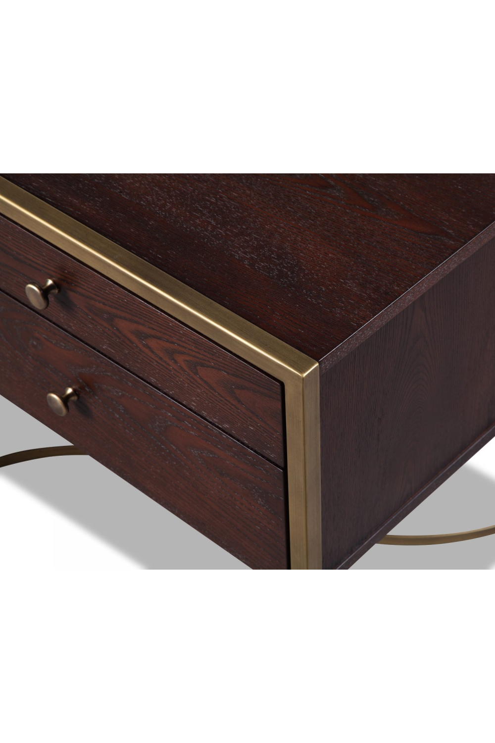 2-Drawer Brass Bedside Table | Liang & Eimil Rivoli | Oroa.com
