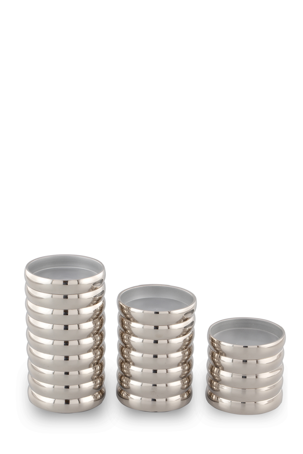 Silver Ribbed Candle Holder (L) | Liang & Eimil Pillar | Oroa.com