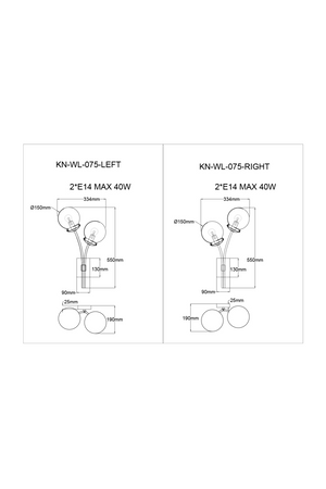 Brass White Globe Wall Lamps (2) | Liang & Eimil Opal | Oroa.com