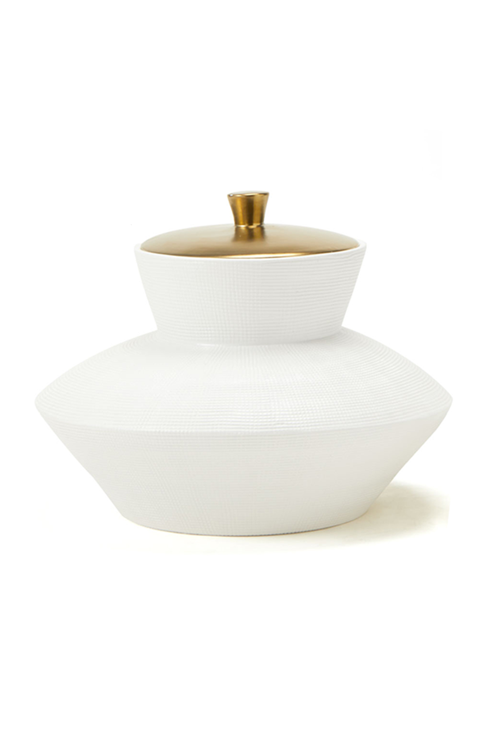 White & Gold Gilt Ceramic Jar - L  | Liang & Eimil Raven I | OROA.com