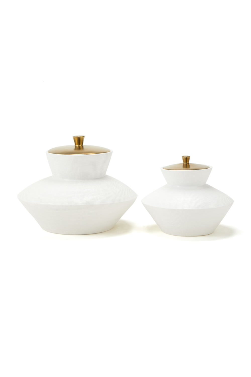 White & Gold Gilt Ceramic Jar - L  | Liang & Eimil Raven I | OROA.com