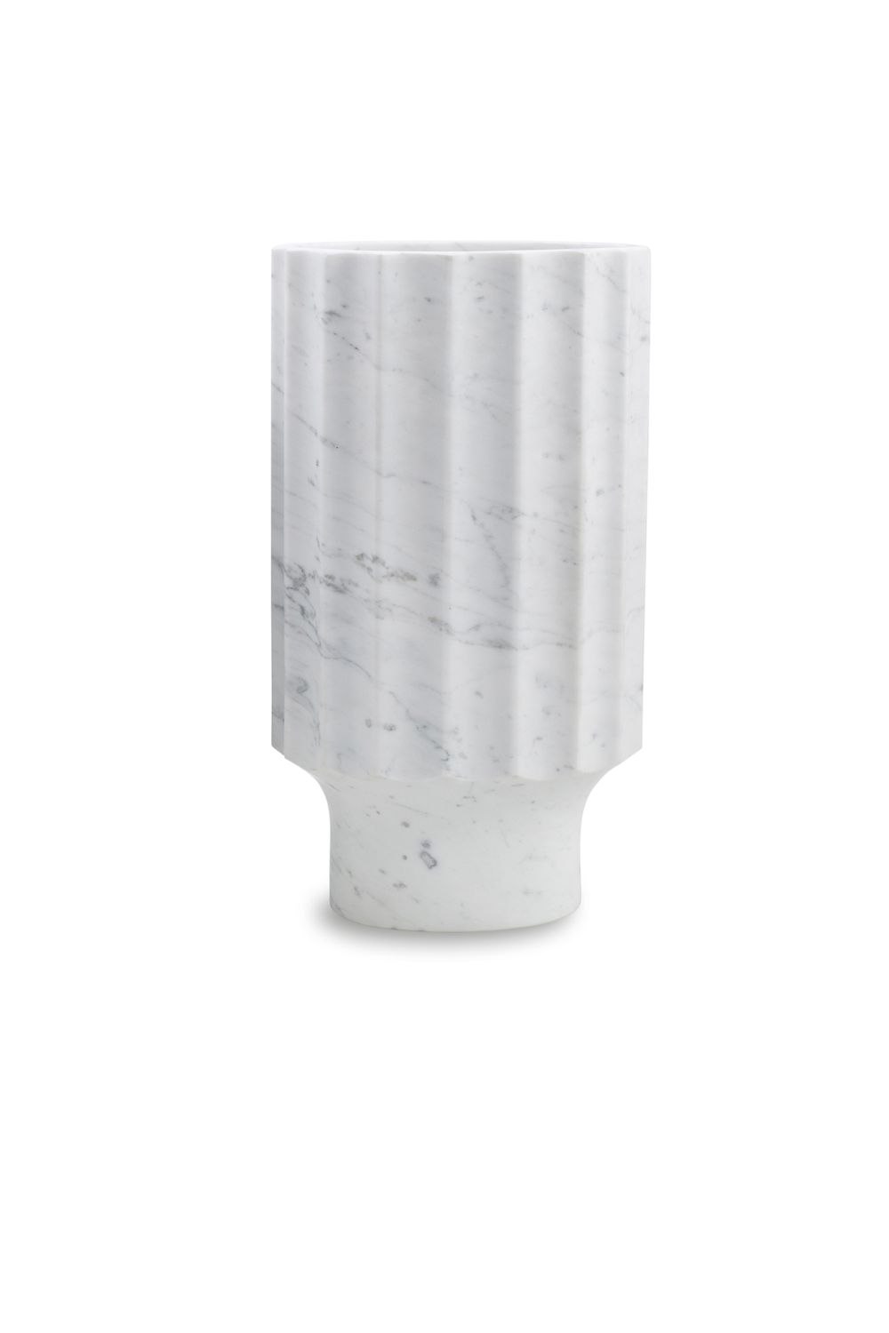 White Marble Fluted Vase (L) | Liang & Eimil Marmo I | OROA.com
