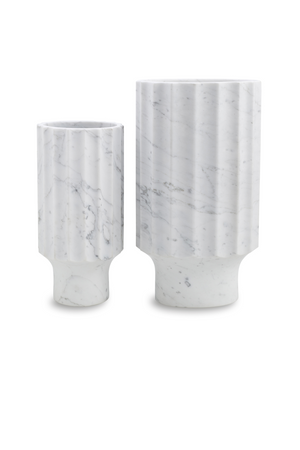 White Marble Fluted Vase (L) | Liang & Eimil Marmo I | OROA.com