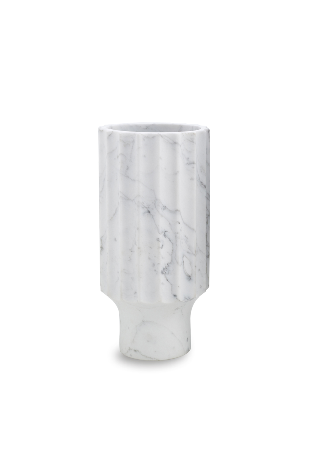 White Marble Fluted Vase (S) | Liang & Eimil Marmo II | OROA.com