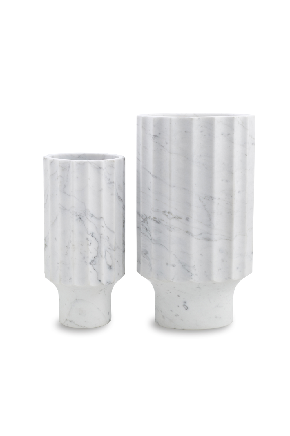White Marble Fluted Vase (S) | Liang & Eimil Marmo II | OROA.com