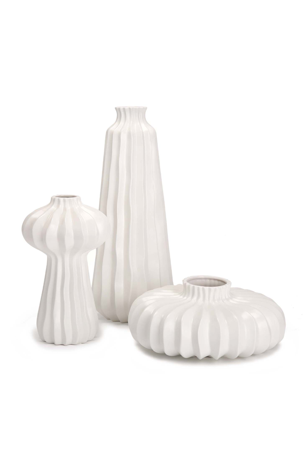 White Ceramic Contemporary Vase | Liang & Eimil Gourd I | OROA.com