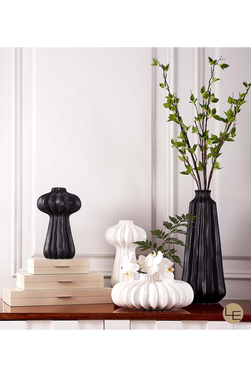 White Ceramic Modern Vase | Liang & Eimil Gourd II | OROA.com