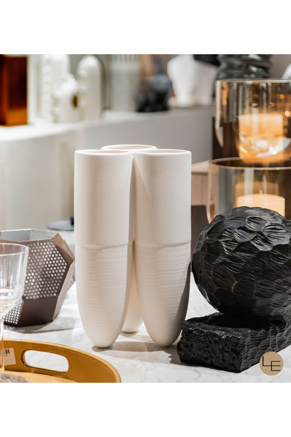 White Ceramic Novelty Vase | Liang & Eimil Torpedo | OROA.com