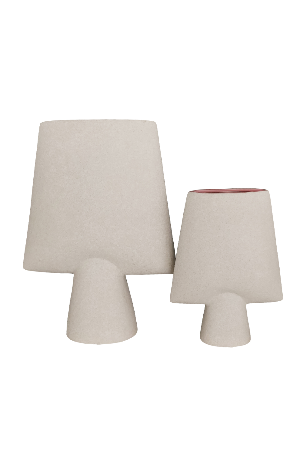 White Ceramic Pink Interior Vase (L) | Liang & Eimil Carafe I | OROA.com