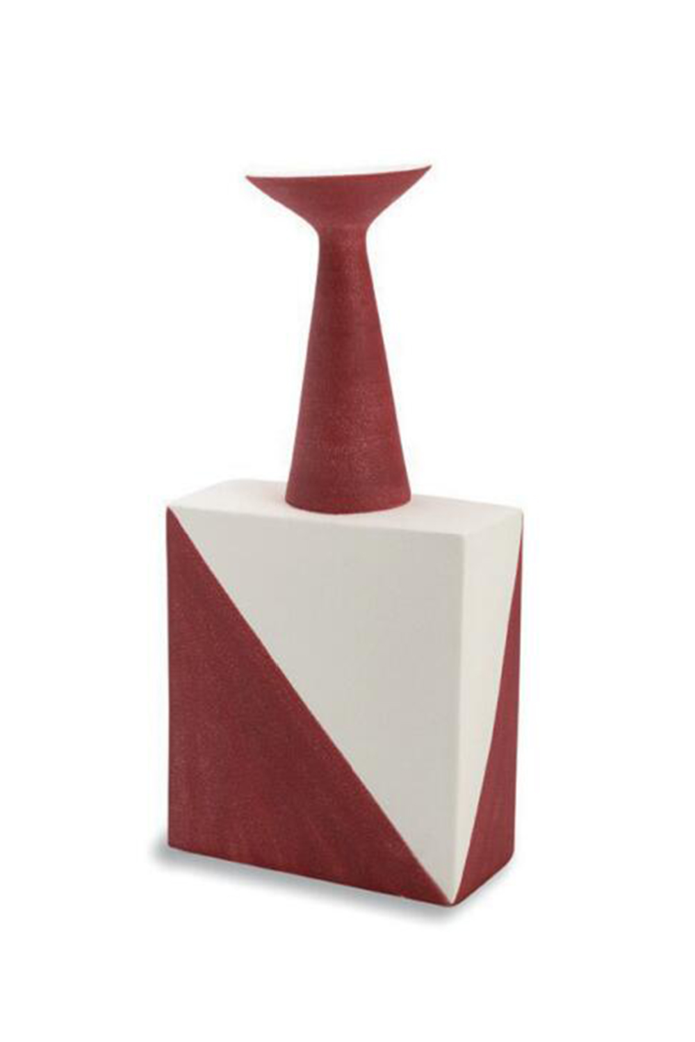 Red And White Ceramic Cubist Vase | Liang & Eimil Pica I | OROA.com