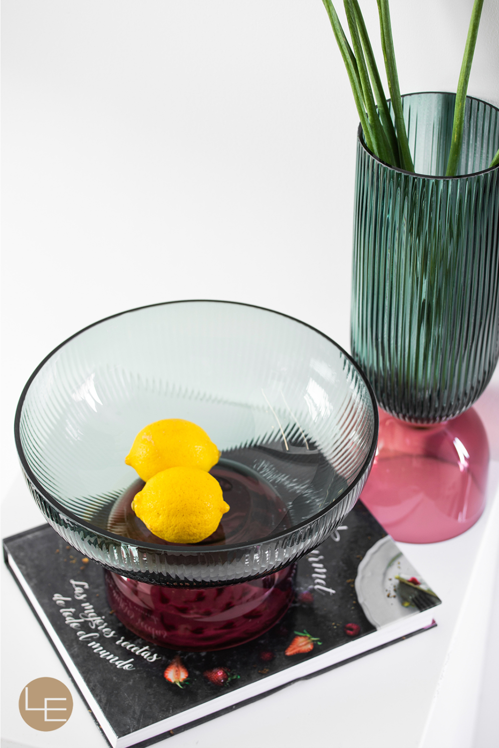 Turquoise And Pink Glass Vase | Liang & Eimil Pokal | OROA.com