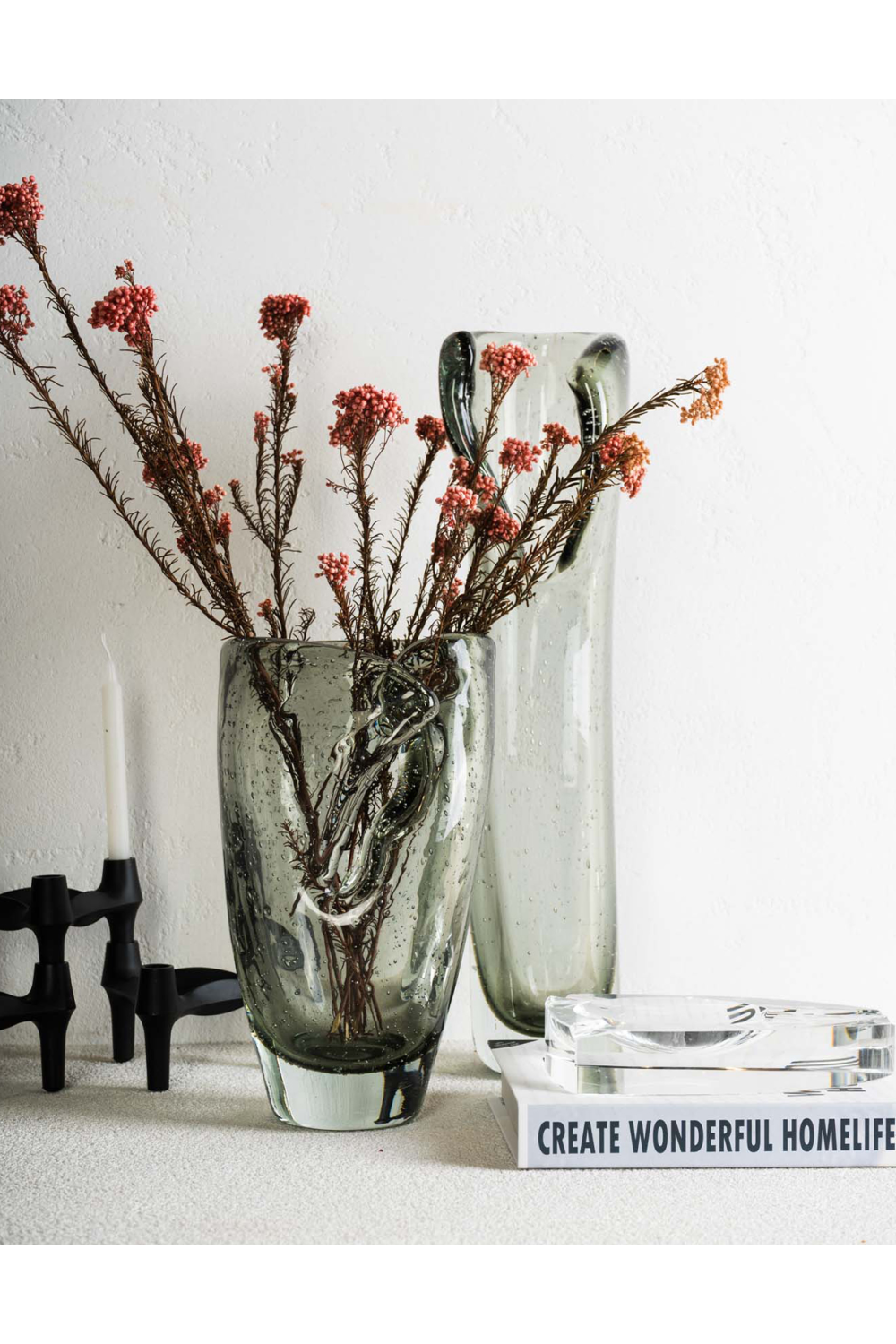 Gray Glass Organic Vase L | Liang & Eimil Elise | Oroa.com
