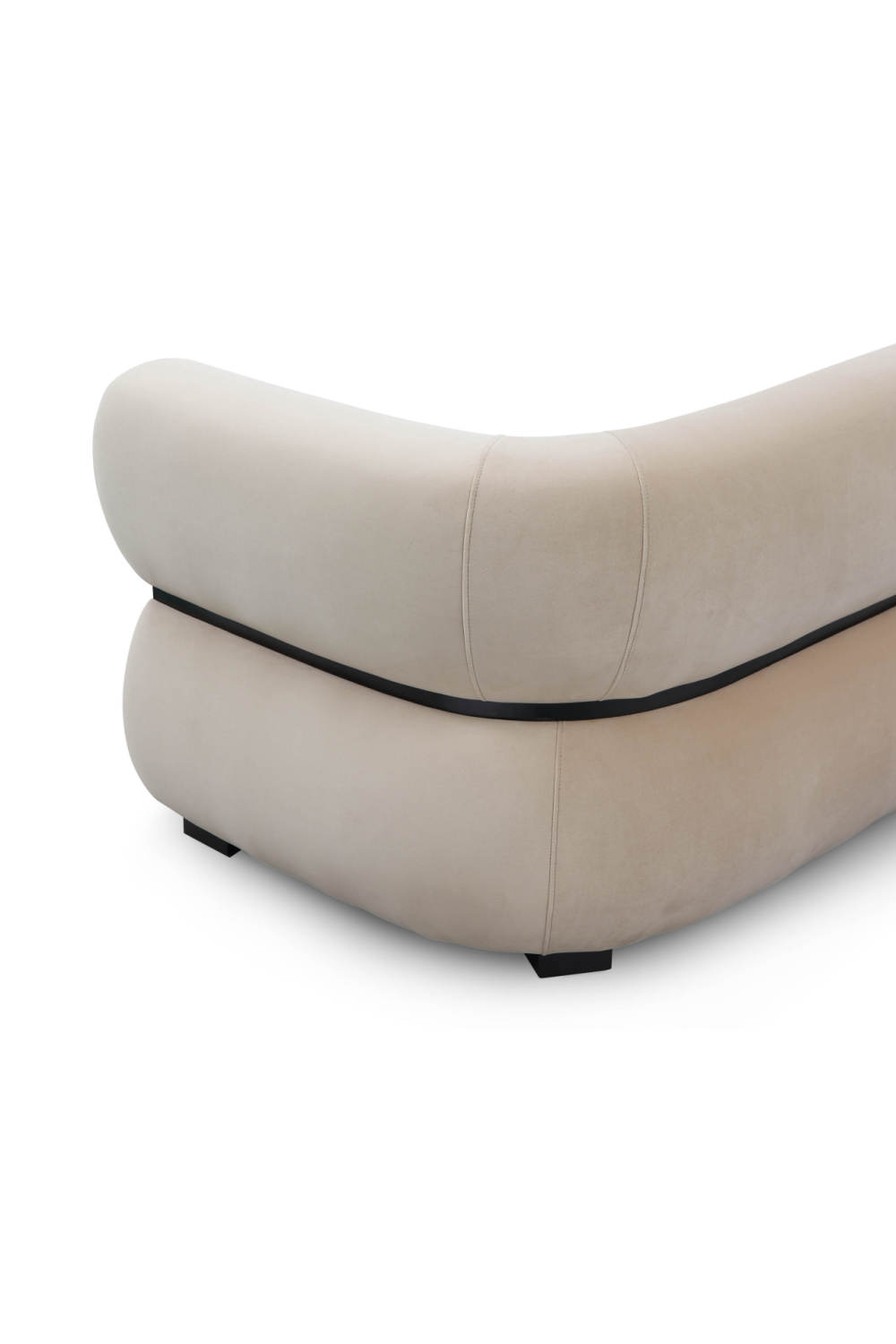 Beige Velvet Curved Sofa | Liang & Eimil Volta | Oroa.com