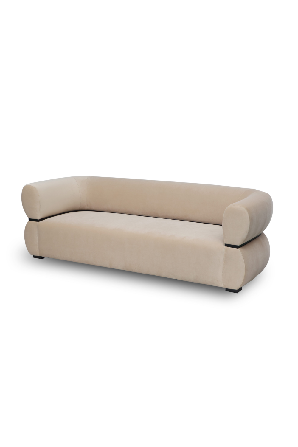 Beige Velvet Curved Sofa | Liang & Eimil Volta | OROA.com